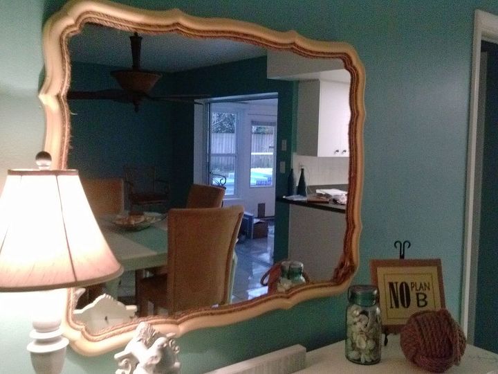 nautical mirror re do, painted furniture, repurposing upcycling, Turned out to be a great addition to the room don t you think