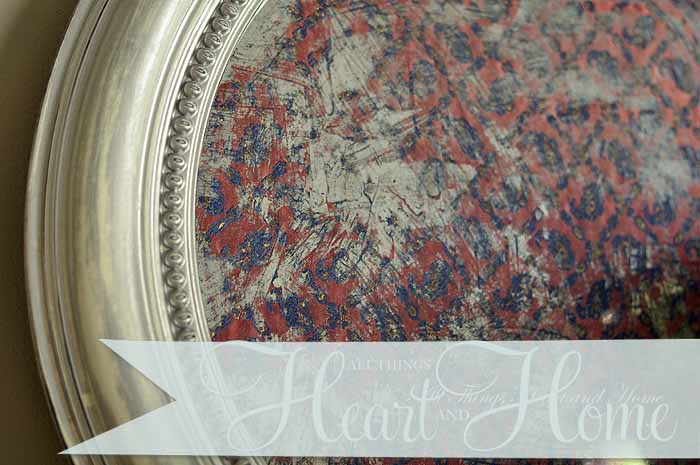 diy vintage mirrors, crafts, Lastly add a piece of vintage fabric or even scrapbook paper with spray adhesive to the back of the mirror Some of the mirror finish is left behind so you see a beautiful mix of the mirror and your fabric