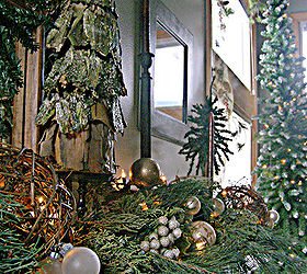 christmas mantle, seasonal holiday d cor, Live evergreens
