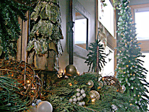 christmas mantle, seasonal holiday d cor, Live evergreens