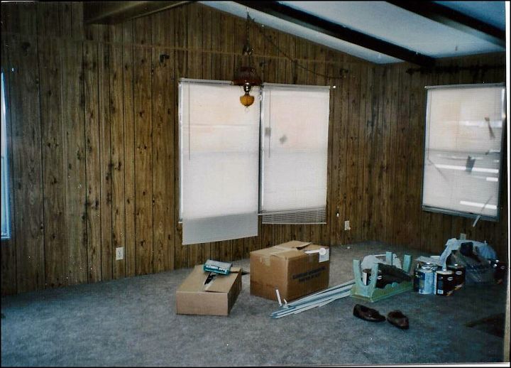 makeover of a mobile home photo heavy post, diy, doors, home decor, wooden ceiling beams were removed they were only faux
