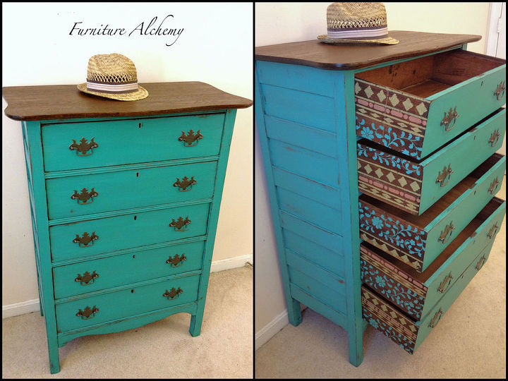 indian inspired antique dresser makeover