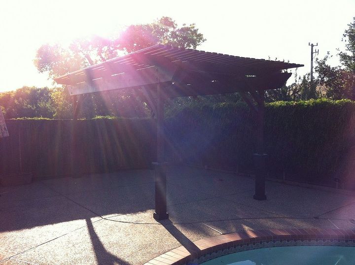 pergola in pool area, outdoor living, pool designs, woodworking projects
