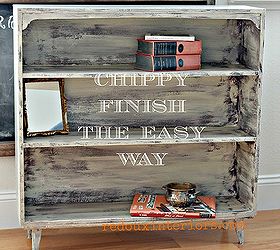 dumpster dive bookshelf makeover easy chippy finish, painted furniture, storage ideas