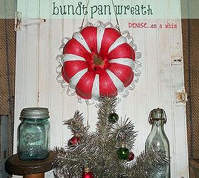 bundt pan candy cane wreath, christmas decorations, crafts, repurposing upcycling, seasonal holiday decor, wreaths, Scalloped sparkly ribbon on the edges adds a little Christmas shine