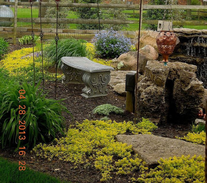 our yard amp outdoor projects, flowers, gardening, outdoor living, Sitting area by the pond