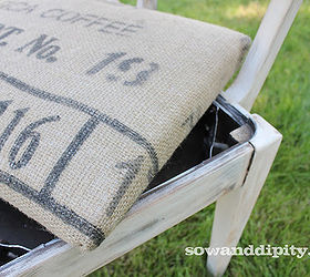 what do burlap coffee sacks and old sewing chairs have in common, home decor, painted furniture
