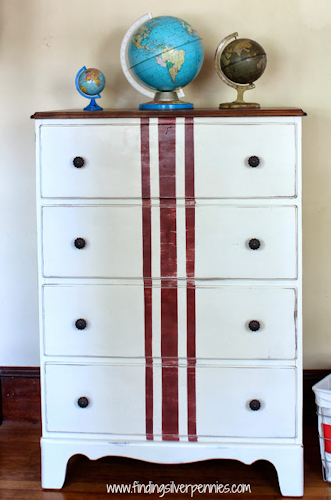 grain sack dresser makeover at finding silver pennies, painted furniture, The finished product is fantastic The very essence of drab to fab