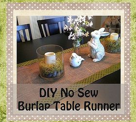 diy no sew burlap table runner, crafts