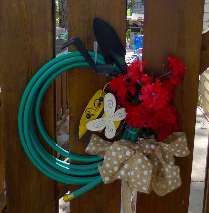 beginning to look like spring, My take on the garden hose wreath