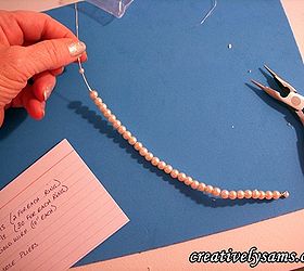 pearl napkin rings tutorial, crafts, add 30 6 mm pearls and the remaining 3 5 mm pearl Repeat the steps above by folding the wire over the last pearl