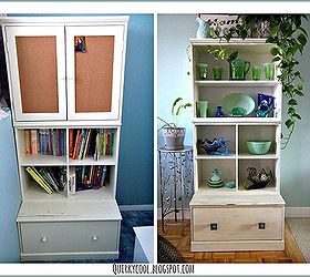 a child s bookcase turned into display cabinet for vintage glass, dining room ideas, home decor, painted furniture, repurposing upcycling, shabby chic, Before a bookcase and after a easy and no cost display cabinet