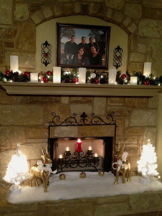 my fireplace mantle, seasonal holiday decor