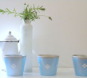 Create faux French Herb Pots from dollar store pots
