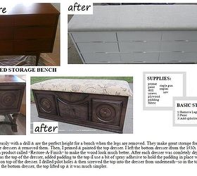repurpose dresser to storage bench, painted furniture, repurposing upcycling
