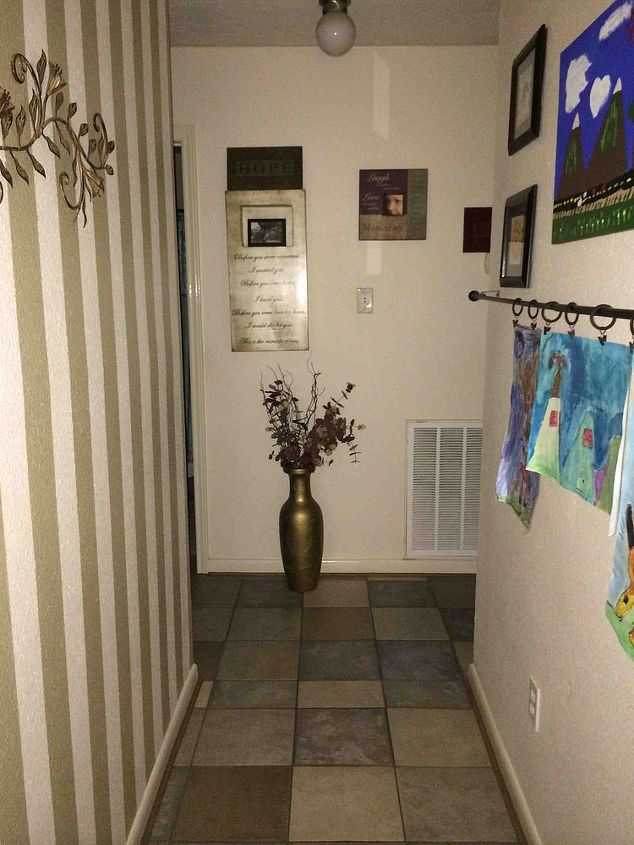 dark hallway, foyer, home decor, What it looks like now