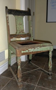 repurposed seatless chair, painted furniture, repurposing upcycling, rustic furniture, shabby chic, The Before