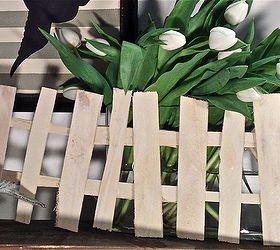 spring mantle in 1 hour, seasonal holiday d cor, wreaths, Picket fence made from shims