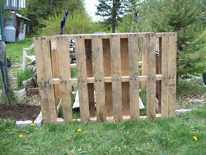 pallet compost bin, composting, diy, go green, pallet, repurposing upcycling, Used longer pallets for front back Front door swings open for access