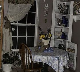 no sew burlap curtains, reupholster, window treatments, This is how it looks in my kitchen