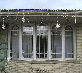 diy palladian window for the holidays and beyond cost about 5, seasonal holiday decor, windows, Here is the picture in the daytime I think I need to add more panes and snow
