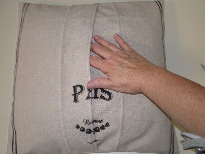 easiest pillow cover ever, crafts, You can see the flap in the back