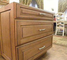 new kitchen cabinets, doors, kitchen cabinets, kitchen design, Three drawer base 36 w at the end of the peninsula Same bar pulls as the rest of the drawers but much larger