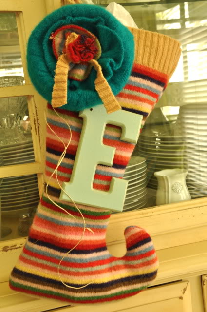 turn sweaters into amazing christmas stockings upcycled project, christmas decorations, repurposing upcycling, seasonal holiday decor, The finished sweater stocking is super cute pretty and completely one of a kind unique Best of all No Money