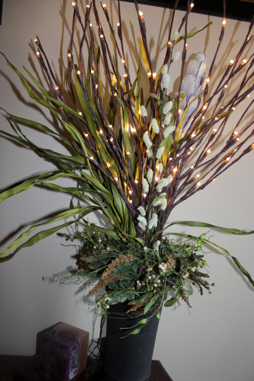 lighted branch arrangement, home decor