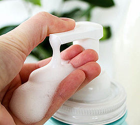 diy foaming hand soap and mason jar soap dispenser, cleaning tips, mason jars, repurposing upcycling