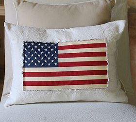 simple patriotic drop cloth pillow, crafts, patriotic decor ideas, seasonal holiday decor