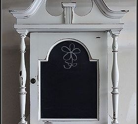 repurposed grandfather clock, I had to rebuild the inside and didn t like the way it looked behind the glass so I decided to turn the glass into a chalkboard