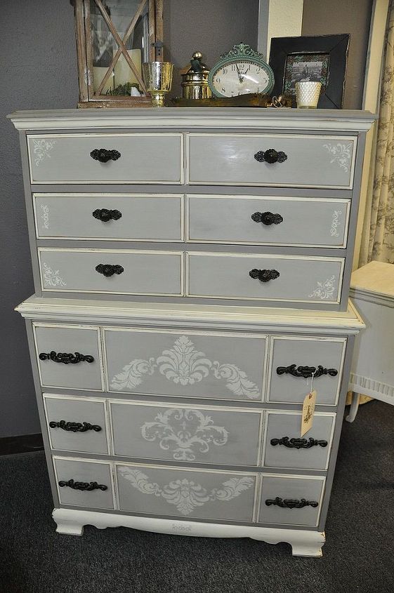 old maple dresser turned french country chic, painted furniture, Oh how I love shades of French Linen