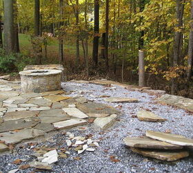 before during after patio and waterfall, curb appeal, landscape, outdoor living, patio, ponds water features, Laying the flagstone
