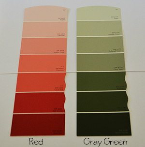 how to choose the perfect paint color 7 tips to make you an expert, painting, Tip 1 An example of Simultaneous Contrast Next to red a gray green looks green