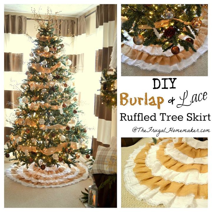 top projects of 2012, crafts, wreaths, Burlap Lace tree skirt