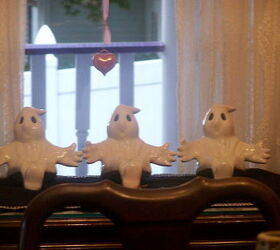 lavender hill is getting ready for fall, halloween decorations, seasonal holiday d cor, 3 little ghosts on the buffet