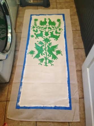 learn how to stencil a laundry room floor mat, flooring, home decor, laundry rooms, painting