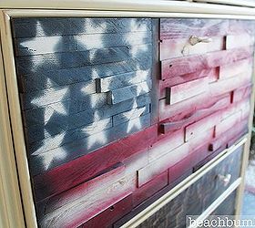 memorial day honor the fallen in memory of sgt jimmy regan, painted furniture, patriotic decor ideas, seasonal holiday decor, The flag is made from pallet wood scraps