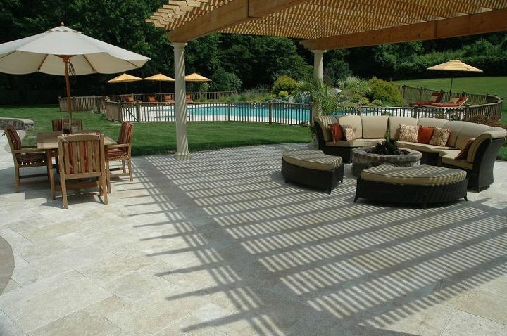 are you thinking about travertine for your new patio, concrete masonry, decks, outdoor living, patio, pool designs, spas, woodworking projects, Travertine Patio