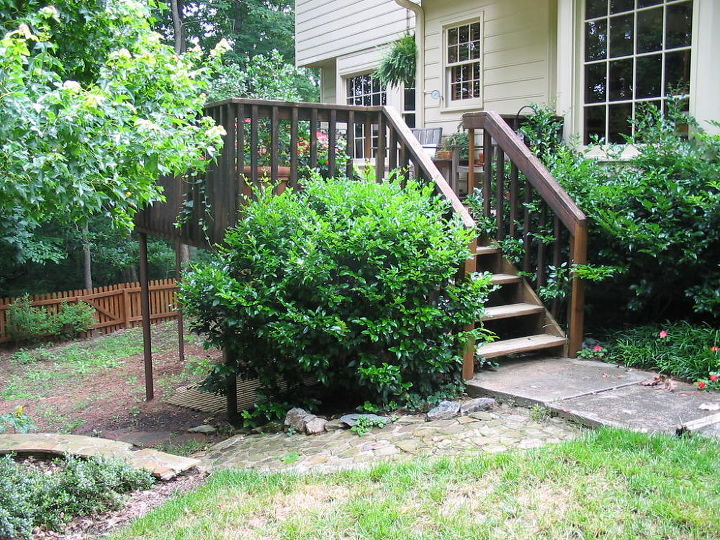 beautiful transition to backyard landscaping, decks, gardening, outdoor living, Before 2