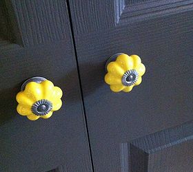 how to turn a bi fold door into a double door, closet, doors, Painted Seal by Martha Stewart and added cute knobs