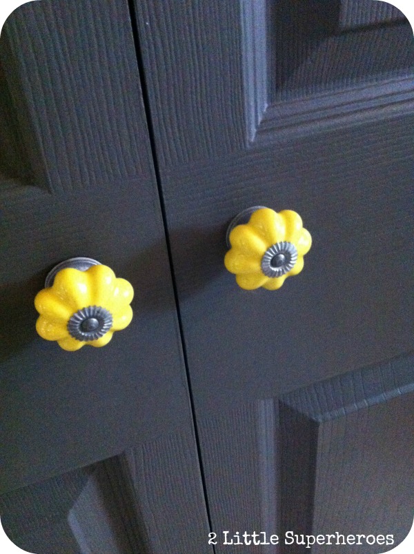 how to turn a bi fold door into a double door, closet, doors, Painted Seal by Martha Stewart and added cute knobs