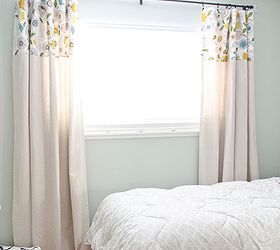 diy no sew drop cloth curtains, bedroom ideas, home decor, reupholster, window treatments, windows