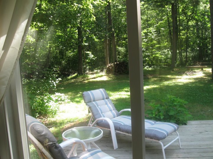 q my husband and l just purchased a small cottage in the north woods and would, home decor, living room ideas, The hallway to the right of the sofa goes to two bedrooms and a bath This photo gives some idea of the sizes of the windows in the living room With the picture window and patio doors there isn t much wall space left