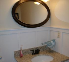 my half bath makeover, bathroom ideas, home decor, After don t pay any attention to the bird he didn t stay there long