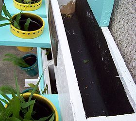 shabby chic pallet herb planter, diy, gardening, pallet projects, repurposing upcycling, Each trough is lined with tar roofing paper