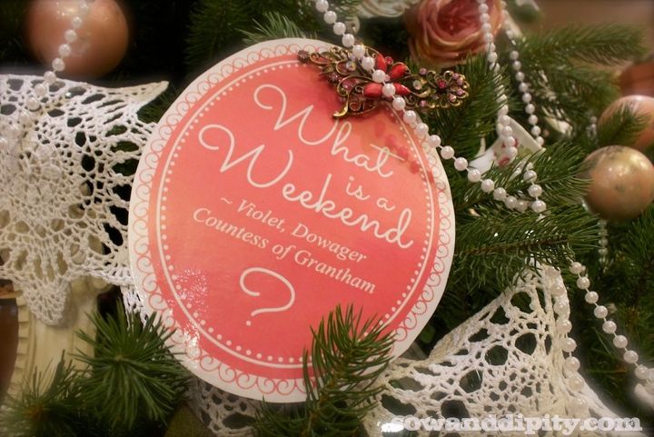 antique christmas balls in a snap, christmas decorations, seasonal holiday decor, What does Cousin Violet say This famous quote of her s was added to the tree