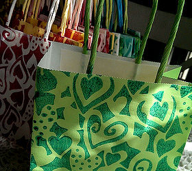 transform plain paper bags into funky and unique party bags, crafts, Funky printed totally unique party bags