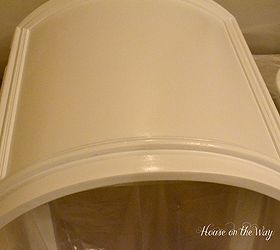 how to paint a bathroom vanity, bathroom ideas, painted furniture, I used Rustoleum Protective Enamel paint in Glossy White